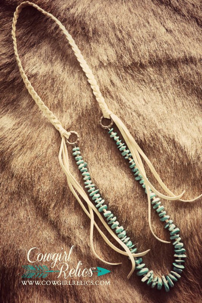 Layton Turquoise and Leather Western Necklace - Cowgirl Relics