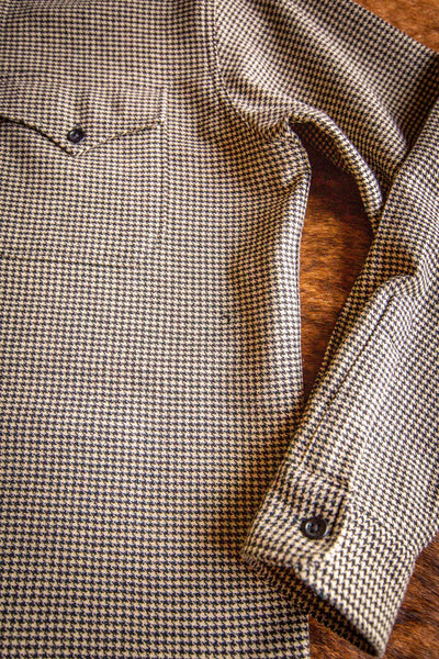 Vintage Men's Houndstooth Wool Western Shirt