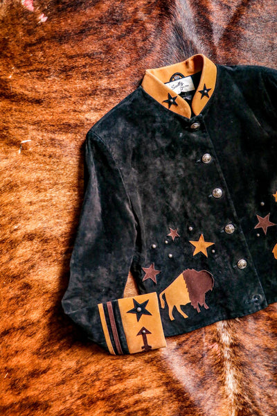 vintage scully western buffalo suede leather jacket