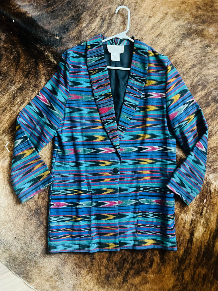 Vintage Southwest Serape Style Blazer