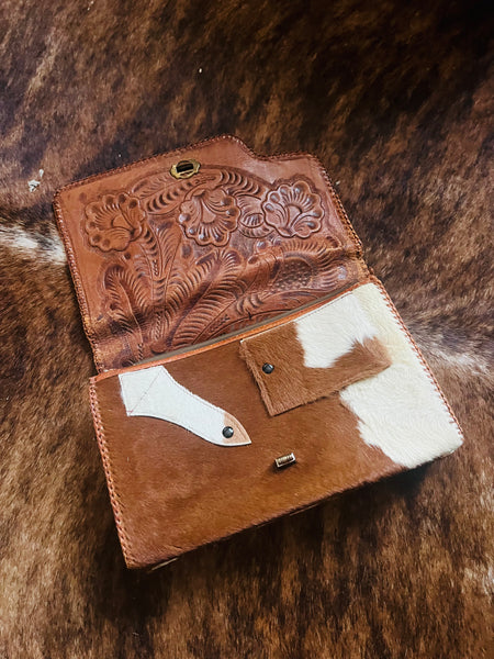 Vintage Cowhide Purse Clutch