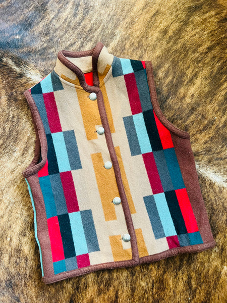 Vintage Reversible Southwest Wool Vest