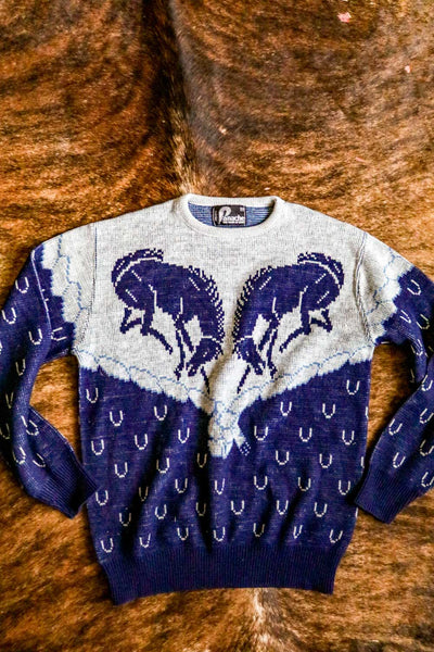 Vintage Western Bucking Horse Sweater