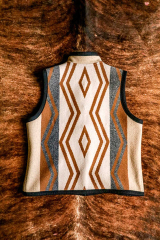 vintage native jackets pendleton style reversible southwest wool vest medium
