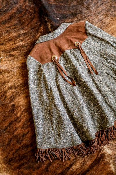 Vintage Pioneer Wear Wool and Leather Fringe Western Cape
