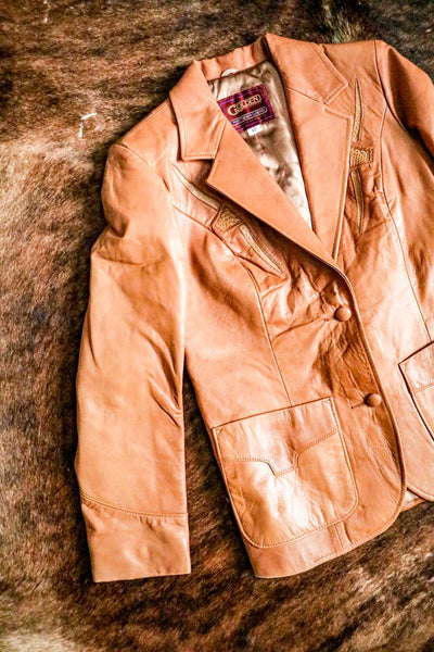 Vintage Pioneer Wear Leather Western Blazer
