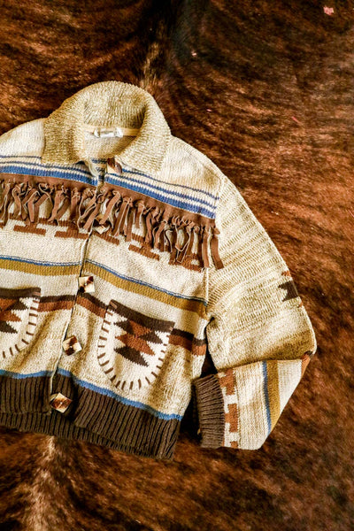 Vintage Southwest Cropped Fringe Sweater
