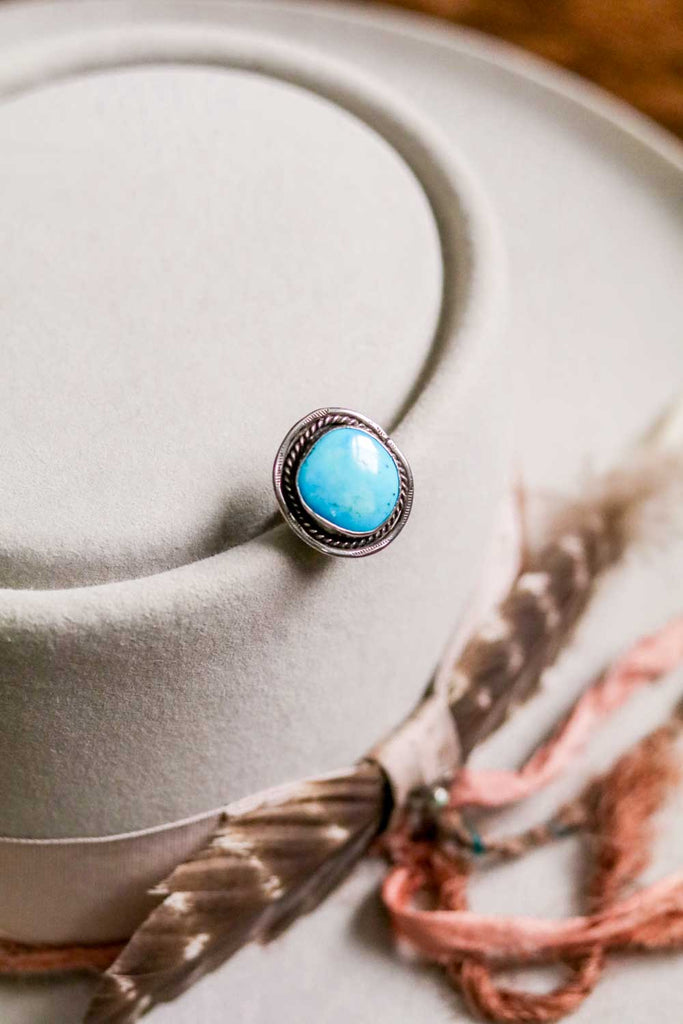 Vintage Sterling Silver and Turquoise Statement Ring