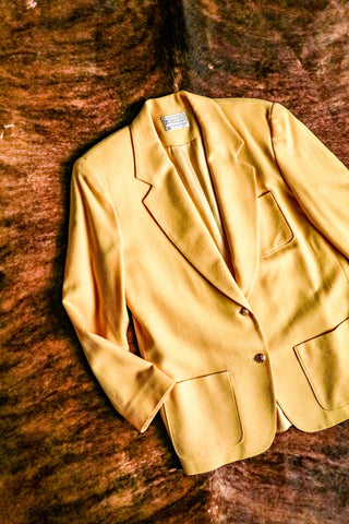 vintage yellow pendleton wool blazer