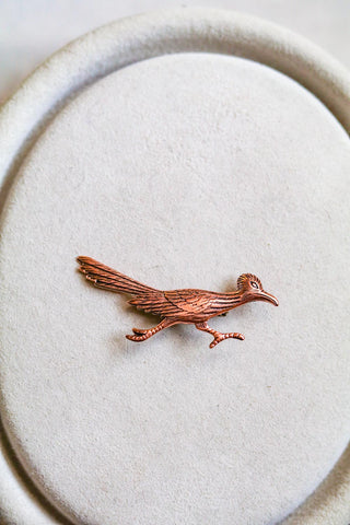 vintage southwest copper roadrunner pin