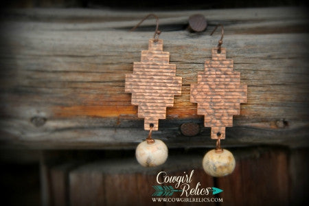 Sonoita Rustic Southwest Hammered Copper Earrings - Cowgirl Relics