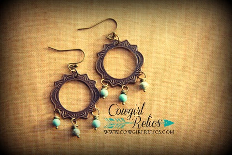 Coyanosa Rustic Chandelier Western Earrings - Cowgirl Relics