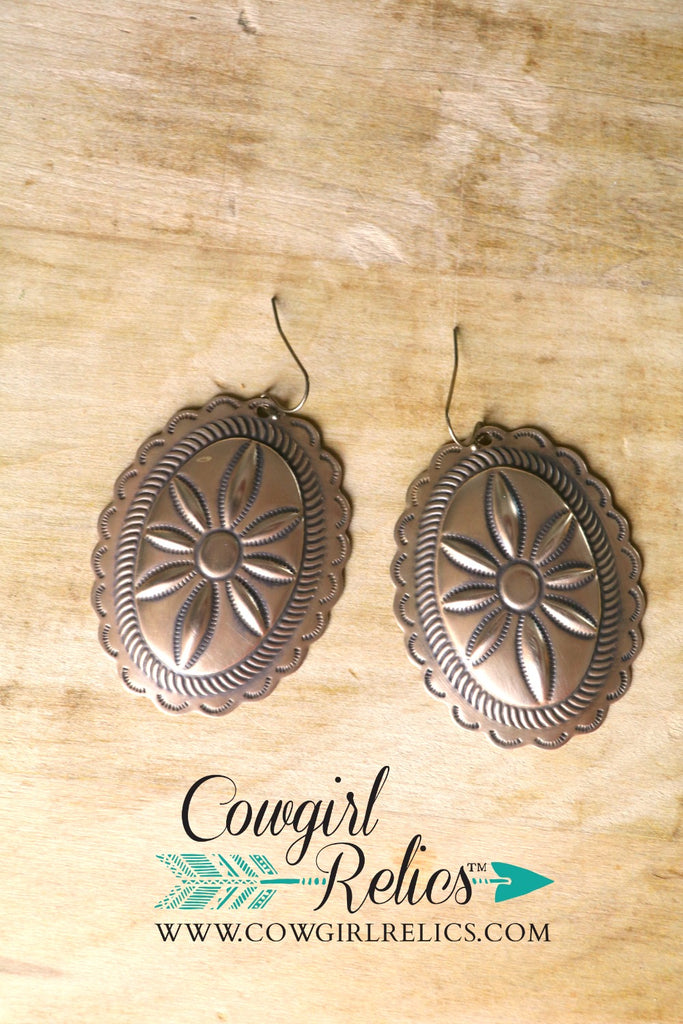 Gold Rush Western Concho Earrings - Cowgirl Relics