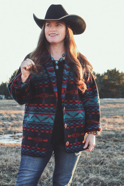 Vintage Southwest Wool Cardigan Blazer - Cowgirl Relics