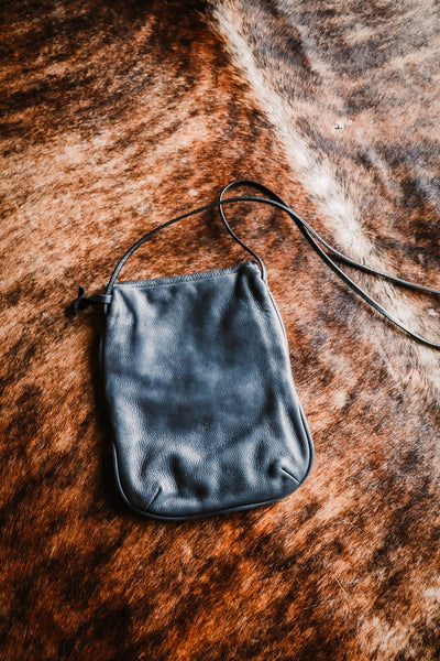 Vintage Cowhide and Black Leather Purse