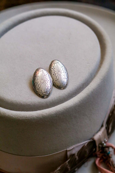 Vintage Sterling Silver Southwest Concho Earrings