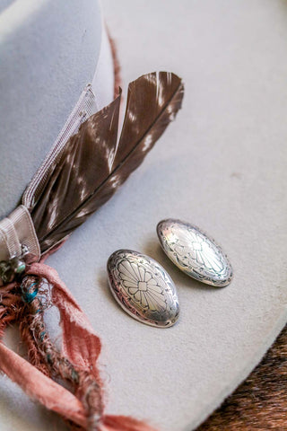 vintage sterling silver southwest concho earrings