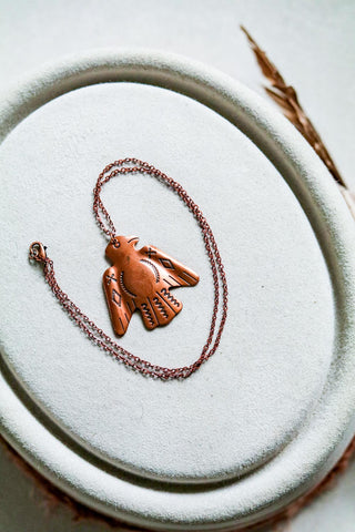 vintage southwest copper thunderbird necklac