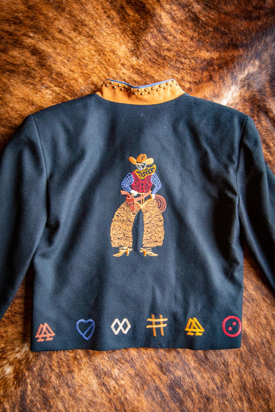 vintage embroidered western wool jacket