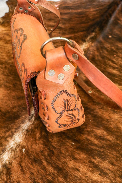 Vintage Tooled Leather Western Boho Horse Purse