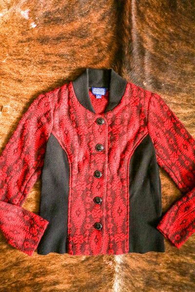 Pendleton Red and Black Wool Southwest Jacket