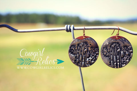 Soldered Cactus Western Earrings - Cowgirl Relics