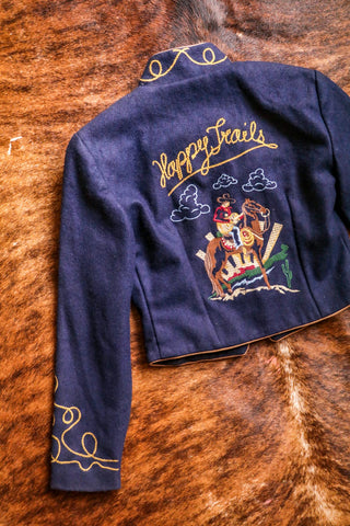 vintage wool embroidered happy trails western jacket
