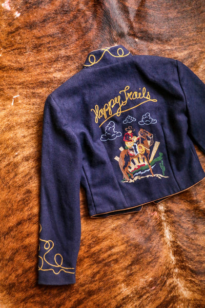 Vintage Wool Embroidered Happy Trails Western Jacket