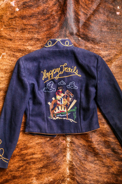 Vintage Wool Embroidered Happy Trails Western Jacket